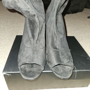 Fashion Nova Suede Peek a Boo Booties Size 11m